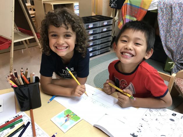 Smiling Preschool-Aged children 