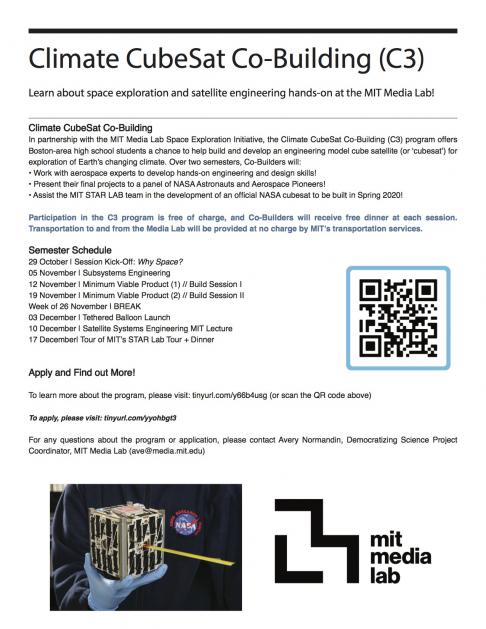 Image of Climate CubeSat Co-Building (C3) After School Program program