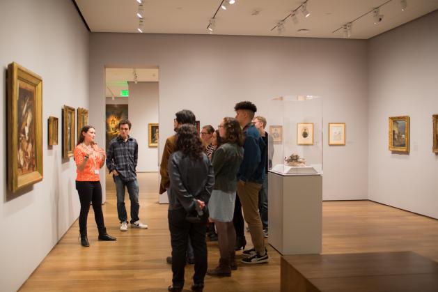 An image of a gallery with visitors at the Harvard Art Museums. 