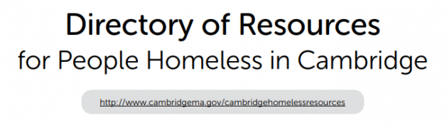 Image of Directory of Resources for People Homeless in Cambridge program